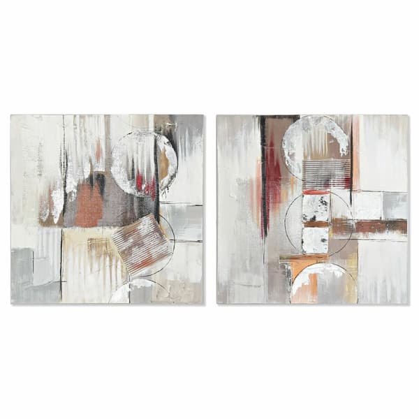 Tavla DKD Home Decor Abstrakt (60 x 2,8 x 60 cm) (2 antal)