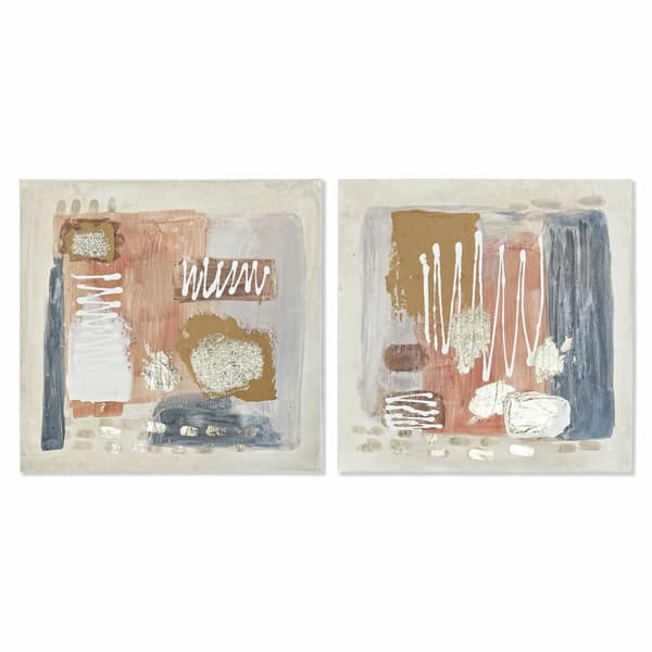 Maleri DKD Home Decor Abstrakt Kolonistil (60 x 2,8 x 60 cm) (2 enheder)