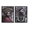Miniatyrbilde 1 av 3: Maleri DKD Home Decor Afrikansk dame Kolonial (30 x 1,8 x 40 cm) (2 enheter) 30 x 1.8 x 40 cm (2 pcs)