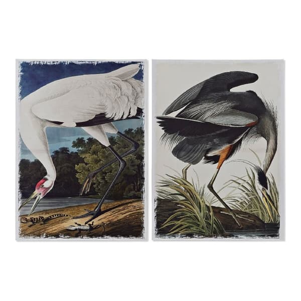 Maleri DKD Home Decor Heron Lintu Orientalsk (50 x 1,8 x 70 cm) (2 enheter)