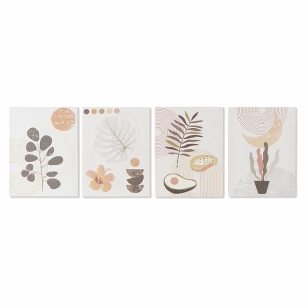 Maleri DKD Home Decor S3018141 Kukat (30 x 1,8 x 40 cm) (4 enheter)