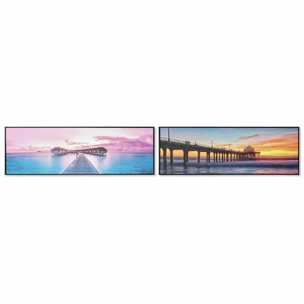 Maleri DKD Home Decor S3018021 Middelhavet Sun (140 x 3,5 x 45 cm) (2 enheter)