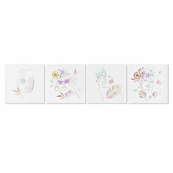 Maleri DKD Home Decor Abstrakt Moderne (40 x 1,8 x 40 cm) (4 enheter)