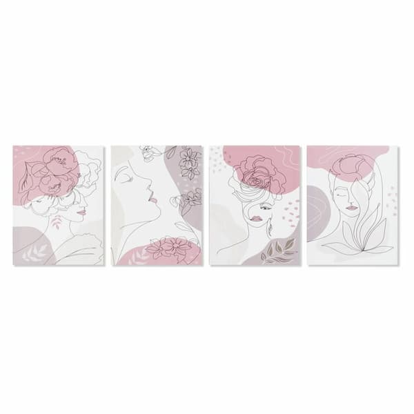 Maleri DKD Home Decor Dame (30 x 1,8 x 40 cm) (4 enheter)