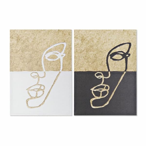 Maleri DKD Home Decor Ansikt Moderne (50 x 1,8 x 70 cm) (2 enheter)