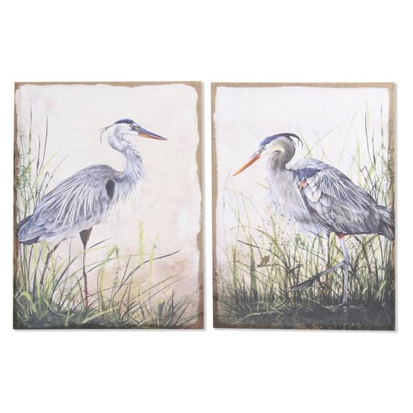 Maleri DKD Home Decor Lintu Orientalsk (2 enheter) (50 x 3 x 70 cm)