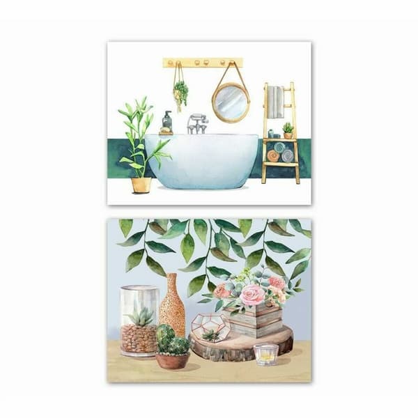 Maleri DKD Home Decor Skandinavisk (50 x 1,8 x 40 cm) (2 enheter)