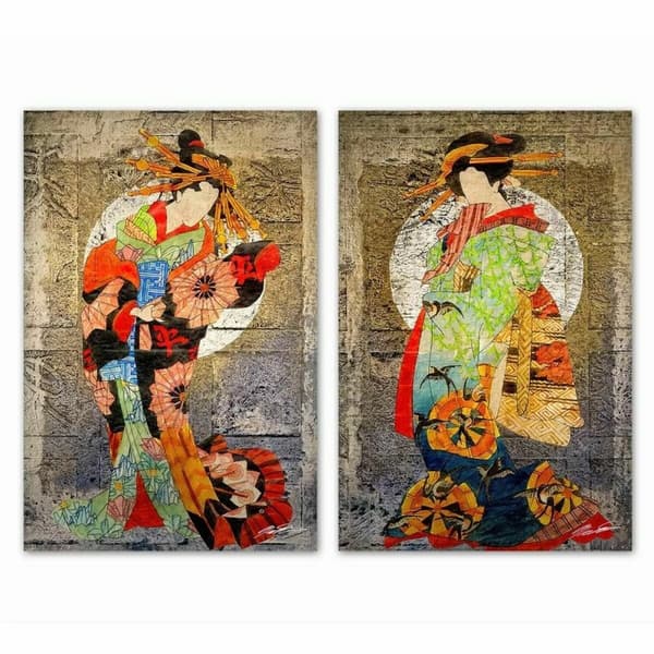 Maleri DKD Home Decor Orientalsk (40 x 1,8 x 60 cm) (2 enheter)