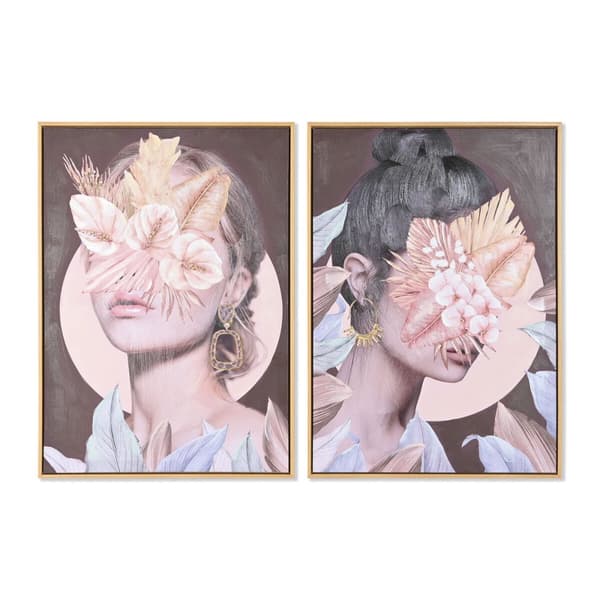 Maleri DKD Home Decor Kukat Moderne (50 x 3,5 x 70 cm) (2 enheter)