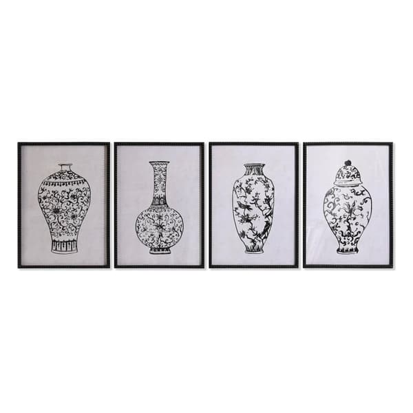 Maalaus DKD Home Decor Kuusi Kristalli Maljakko (50 x 70 x 2,5 cm) (4 osaa)
