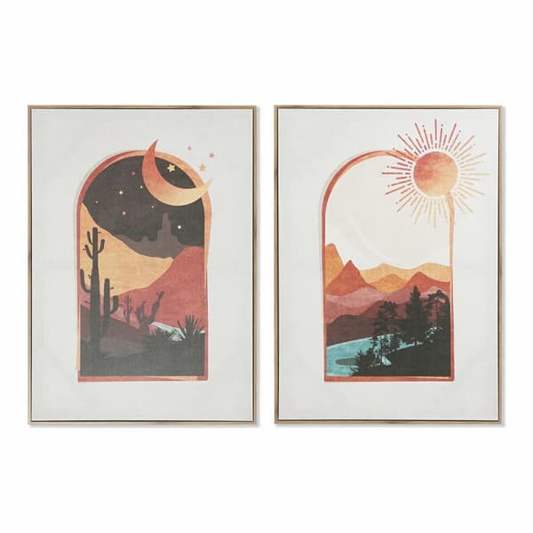 Maleri DKD Home Decor Vinduer Moderne (2 enheder) (50 x 3 x 70 cm)