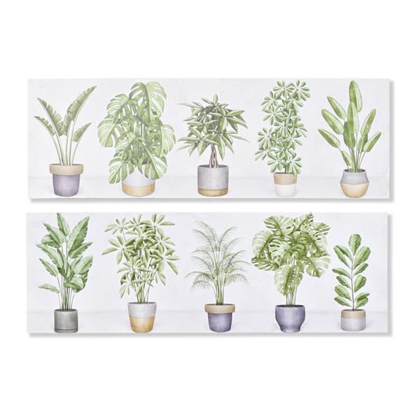 Maleri DKD Home Decor Plante (90 x 2,3 x 30 cm) (90 x 1,5 x 30 cm) (2 enheder)
