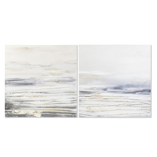 Tavla DKD Home Decor Blå Grå Abstrakt Modern 90 x 3,7 x 90 cm (2 antal)