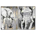 Miniatyrbilde 1 av 4: Maleri DKD Home Decor Hvit Svart Grå Gyllen Elefant Kolonial 100 x 4 x 140 cm (2 enheter)