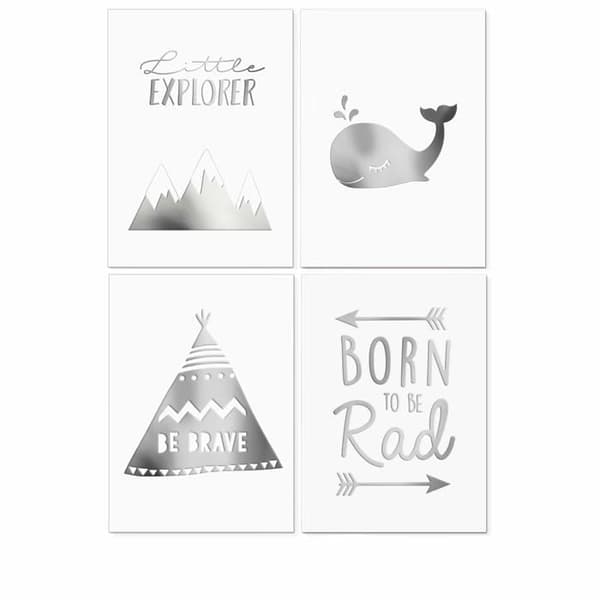 Poster - Homelov poster - Boys Nursery Real Silver Set