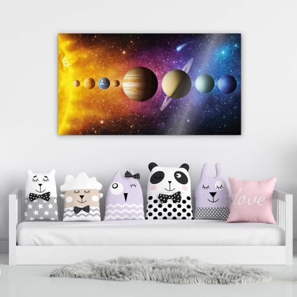 Solsystemaffisch - Universum och rymd - 800 x 450 mm - Väggdekoration - Samtida - Design