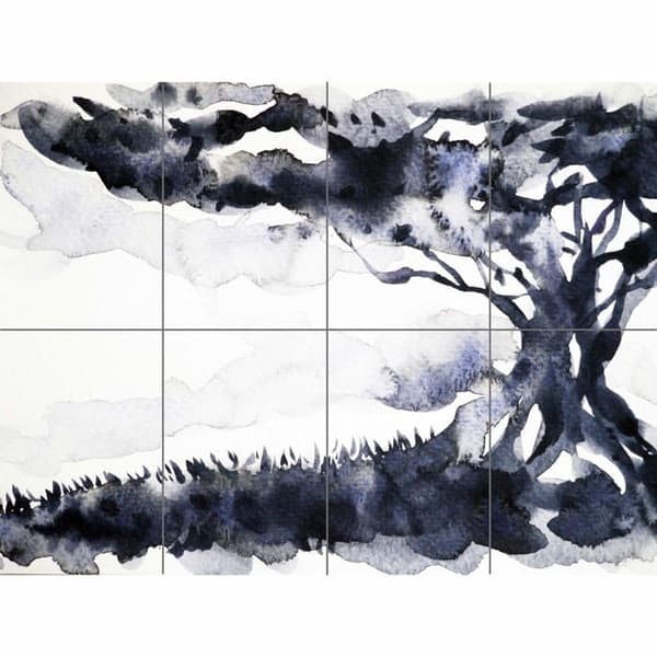 Affisch - Artery8 affisch - PANDT0134 - Ink Abstract Tree XL Giant Panel Poster (8 sektioner) Abstrakt trädaffisch