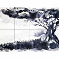 Miniatyrbild 1 av 4: Affisch - Artery8 affisch - PANDT0134 - Ink Abstract Tree XL Giant Panel Poster (8 sektioner) Abstrakt trädaffisch