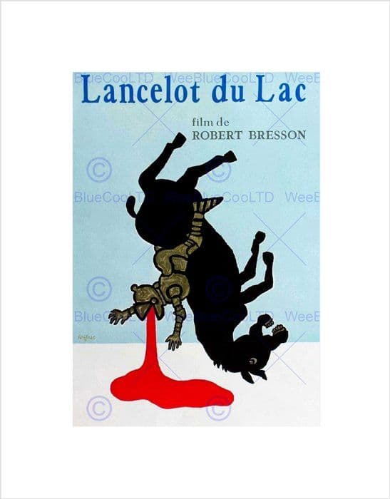 Wee blue coo - B12X11638UNFRAMED - Vintage reklamfilm Lancelot du Lac Film Robert Bresson Konsttryck B12X11638