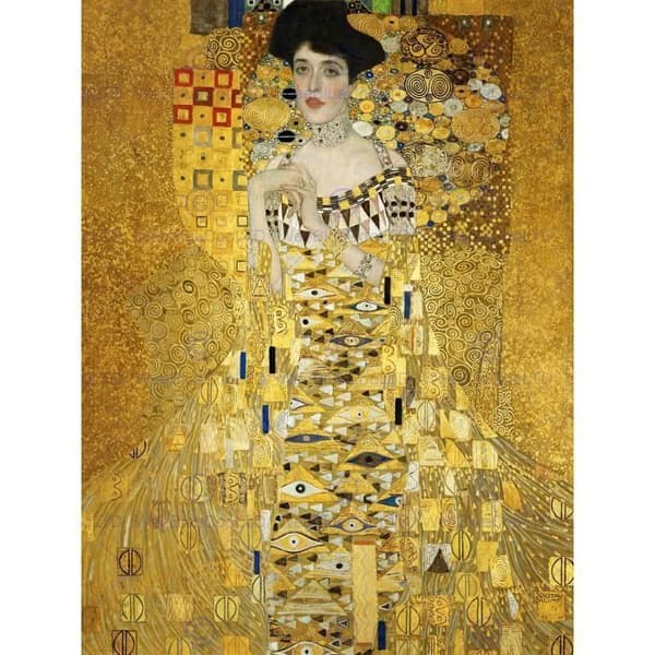 Klimt Porträtt av Adele Bloch Bauer I Gammal konstmålningstryck 12X16 tums affisch
