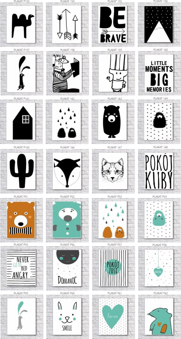 PLAKATER, GRAFIK, TIL BØRN FORMAT 50 x 40 cm