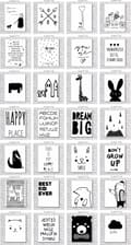 Miniatyrbillede 4 af 8: PLAKATER, GRAFIK, CITATER TIL BØRN A4
