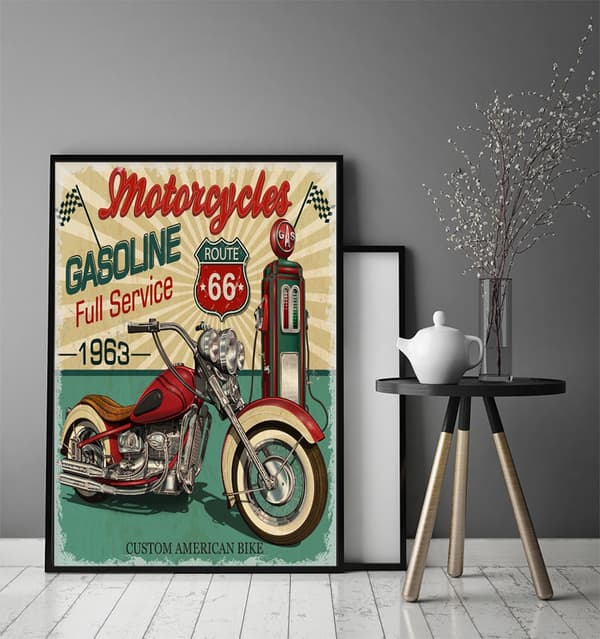 BILLEDPOKATER I RAMME 33x43 cm Garage Motor P1855