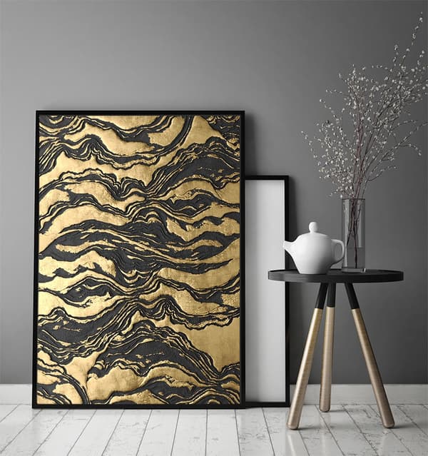 BILLEDPOKATER I RAMME 33x43 cm Guld P1840