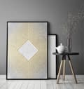 Miniatyrbild 3 av 4: TAVELAFFIST I RAM 33x43 cm Guld P1817