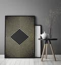 Miniatyrbild 2 av 4: TAVELAFFIST I RAM 33x43 cm Guld P1816