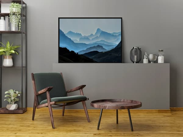 BILLEDPOKATER I RAMME 53x73 cm Bjerge P2040