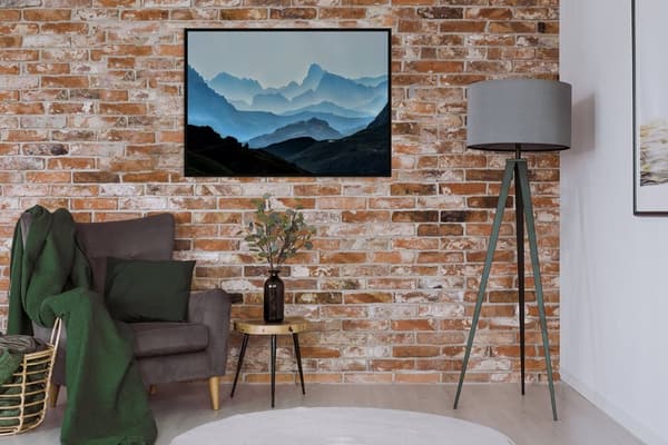 BILLEDPOKATER I RAMME 53x73 cm Bjerge P2040