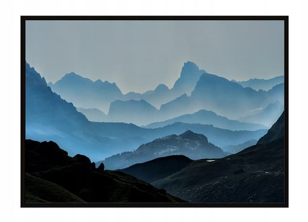 BILLEDPOKATER I RAMME 53x73 cm Bjerge P2040