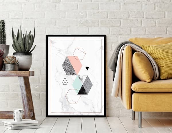 KEHYSJULISTE 33x43 cm Geometrinen marmori P1801