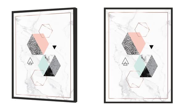 KEHYSJULISTE 33x43 cm Geometrinen marmori P1801