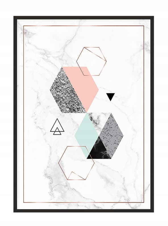 KEHYSJULISTE 33x43 cm Geometrinen marmori P1801