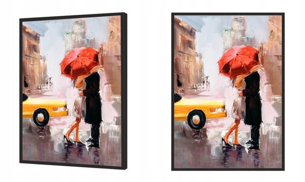 BILLEDPOKATER I RAMME 53x73 cm Regn P1772