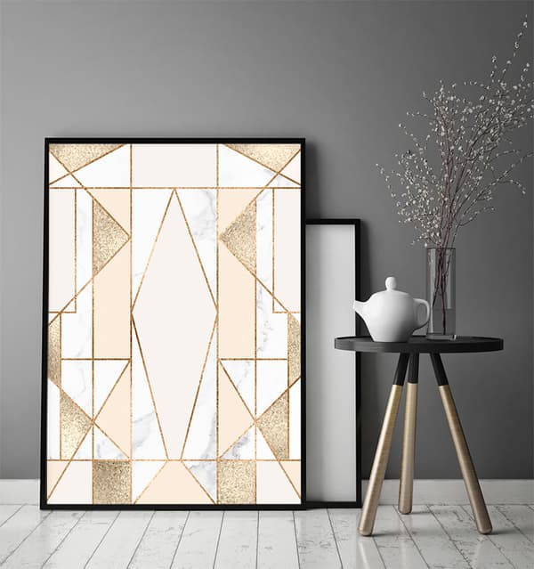 TAVELAFFIST I RAM 33x43 cm Marmor P1729