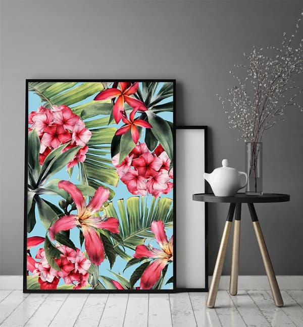 TAVELAFFIST I RAM 53x73 cm Blommor P1669