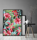 Miniatyrbild 2 av 4: TAVELAFFIST I RAM 53x73 cm Blommor P1669
