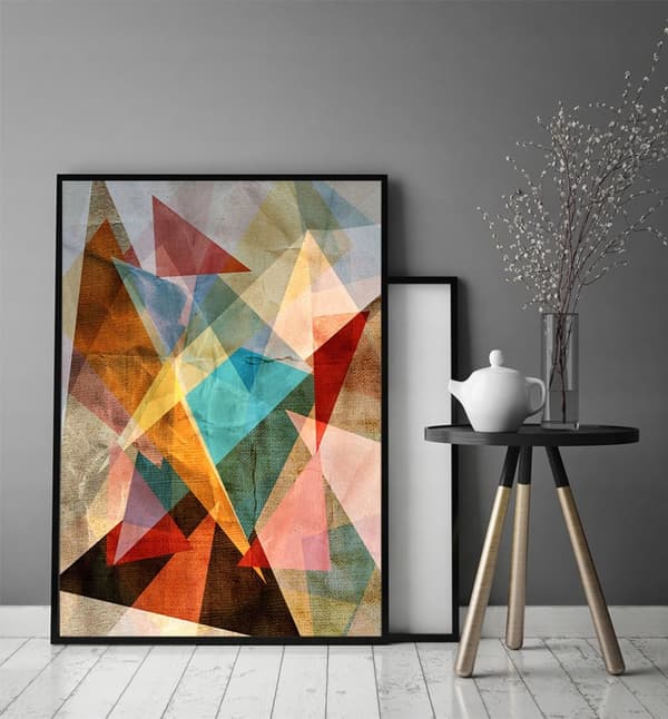 BILLEDPOKATER I RAMME 53x73 cm Geometri P1651