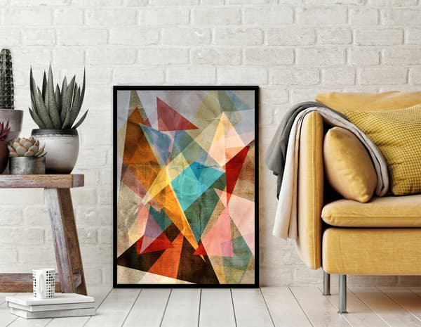 BILLEDPOKATER I RAMME 53x73 cm Geometri P1651