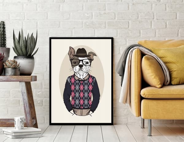 JULISTE KEHYISSÄ 33x43 cm Hipster Dog P1538