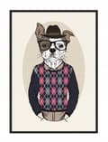 Pikkukuva 1 / 4: JULISTE KEHYISSÄ 33x43 cm Hipster Dog P1538