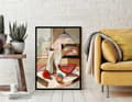 Miniatyrbillede 4 af 4: BILLEDPOKATER I RAMME 53x73 cm Stilleben P1533