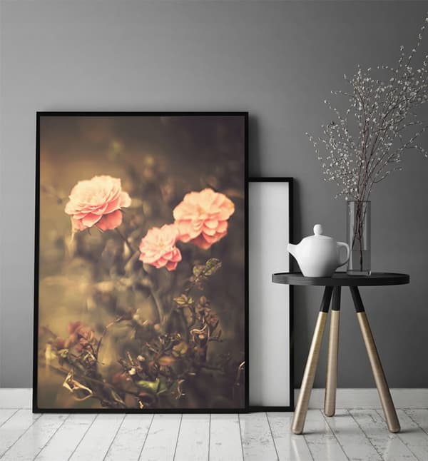 BILLEDPOKATER I RAMME 53x73 cm Blomster P1528