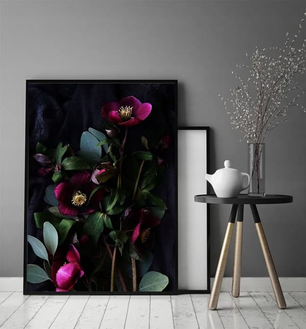BILLEDPOKATER I RAMME 53x73 cm Blomster P1525