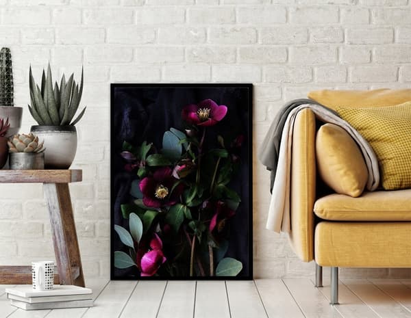 BILLEDPOKATER I RAMME 53x73 cm Blomster P1525
