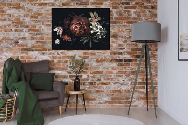 BILLEDPOKATER I RAMME 53x73 cm Blomster P1497