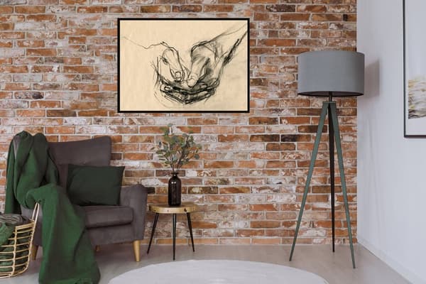 TAVELAFFIST I RAM 53x73 cm Händer P1488